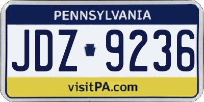 PA license plate JDZ9236