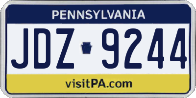 PA license plate JDZ9244