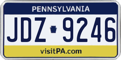 PA license plate JDZ9246