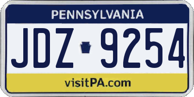 PA license plate JDZ9254