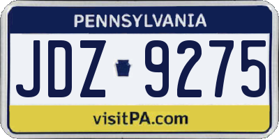 PA license plate JDZ9275