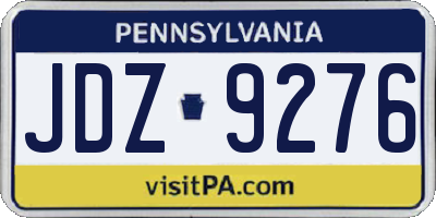 PA license plate JDZ9276