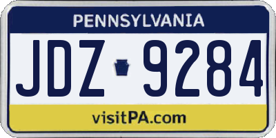 PA license plate JDZ9284