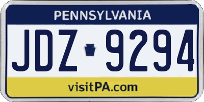 PA license plate JDZ9294