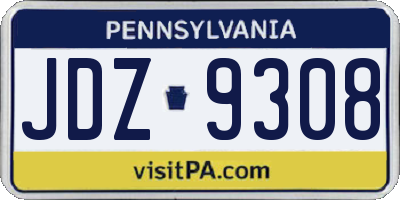 PA license plate JDZ9308