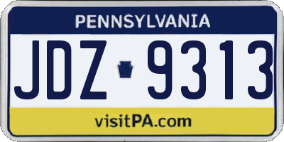 PA license plate JDZ9313