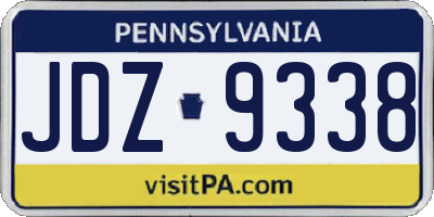 PA license plate JDZ9338