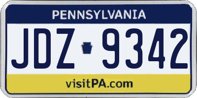 PA license plate JDZ9342