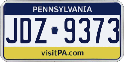PA license plate JDZ9373