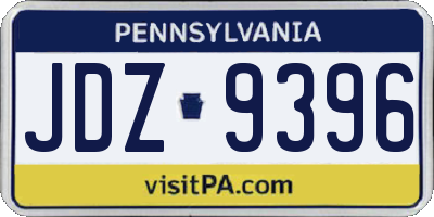PA license plate JDZ9396