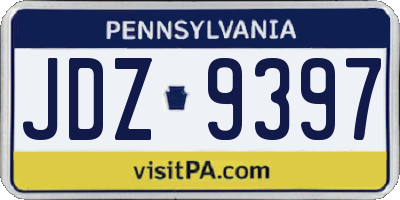 PA license plate JDZ9397