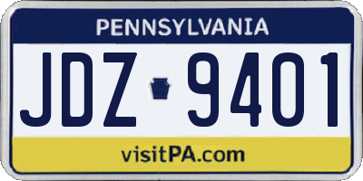 PA license plate JDZ9401