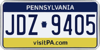 PA license plate JDZ9405