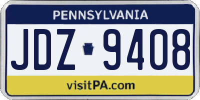 PA license plate JDZ9408
