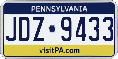 PA license plate JDZ9433