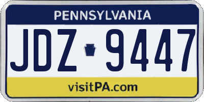 PA license plate JDZ9447