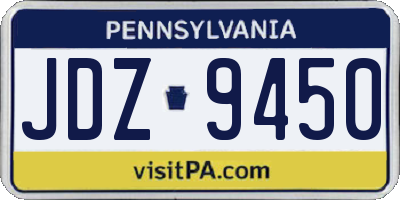 PA license plate JDZ9450