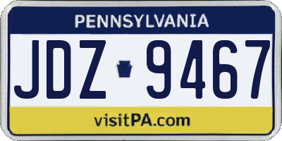 PA license plate JDZ9467