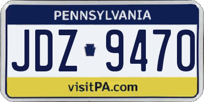 PA license plate JDZ9470
