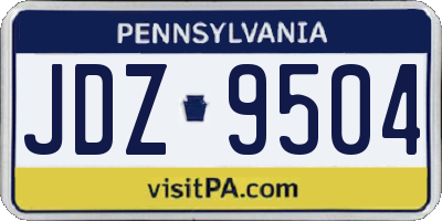 PA license plate JDZ9504