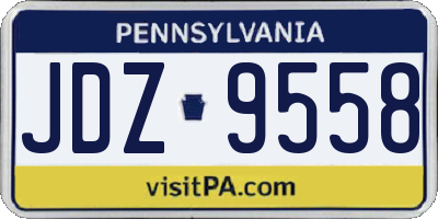 PA license plate JDZ9558