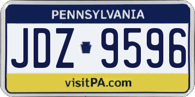 PA license plate JDZ9596