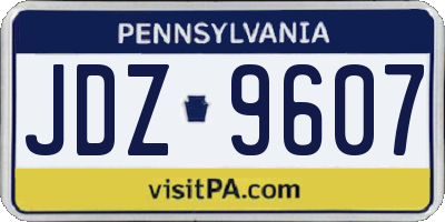 PA license plate JDZ9607