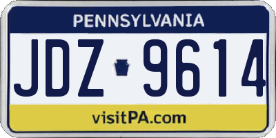 PA license plate JDZ9614