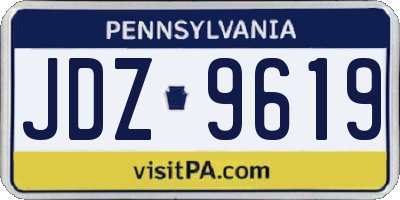 PA license plate JDZ9619