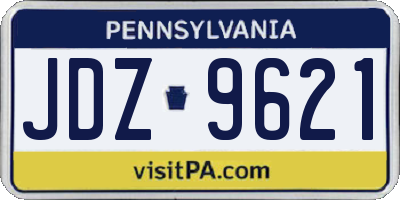 PA license plate JDZ9621