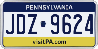PA license plate JDZ9624