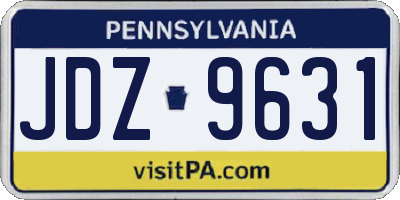 PA license plate JDZ9631