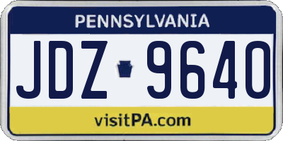PA license plate JDZ9640