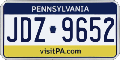 PA license plate JDZ9652
