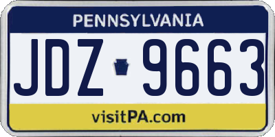 PA license plate JDZ9663