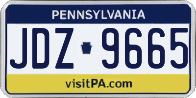 PA license plate JDZ9665