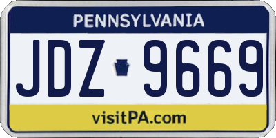 PA license plate JDZ9669