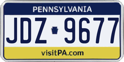 PA license plate JDZ9677