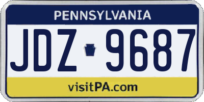 PA license plate JDZ9687