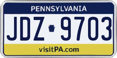 PA license plate JDZ9703