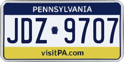 PA license plate JDZ9707