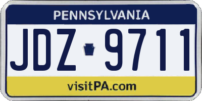 PA license plate JDZ9711