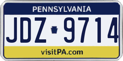 PA license plate JDZ9714
