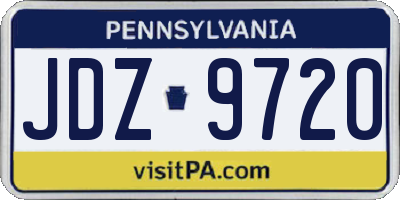 PA license plate JDZ9720