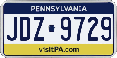 PA license plate JDZ9729