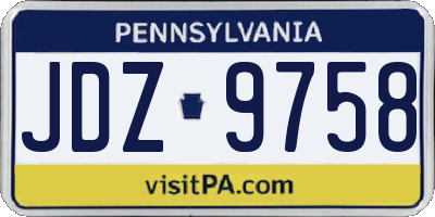 PA license plate JDZ9758