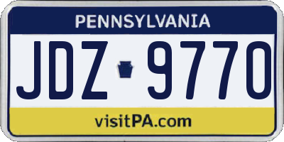 PA license plate JDZ9770