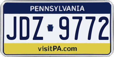 PA license plate JDZ9772