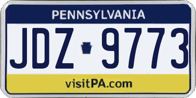 PA license plate JDZ9773