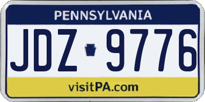 PA license plate JDZ9776
